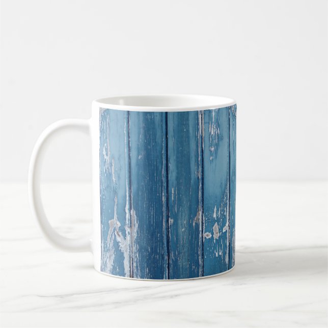 Taza De Café tablero de madera verde azulada y marrón (Izquierda)
