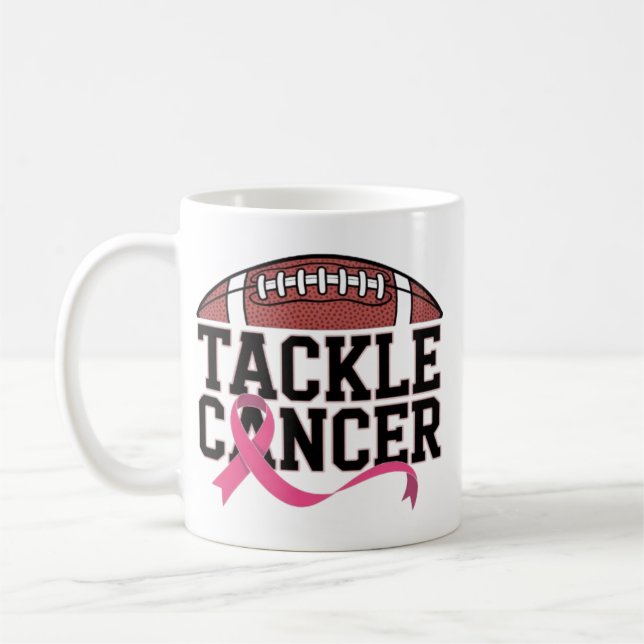 Taza De Café Tackle Cancer Pink Ribbon Design (Izquierda)