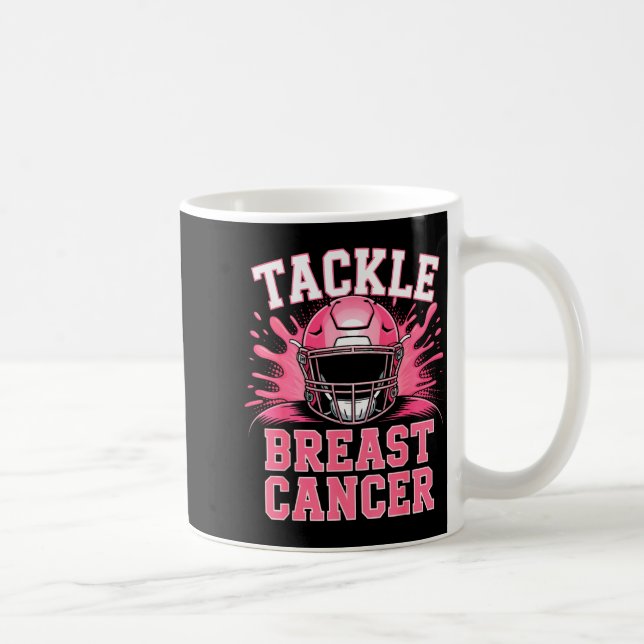 Taza De Café Tackle Football Breast Cancer Awareness Nk Ribbon  (Derecha)