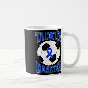Taza De Café Tackle Soccer Blue Ribbon Aborda la Conciencia de 