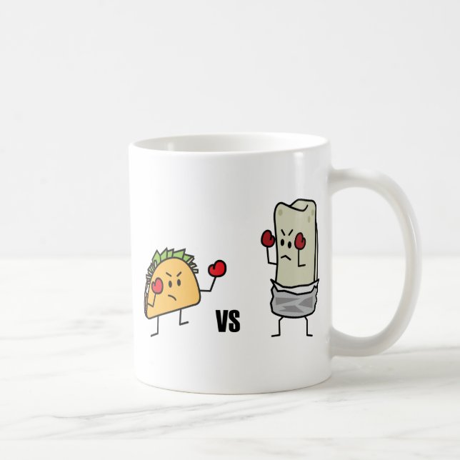 Taza De Café Taco contra el burrito (Derecha)