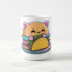 Taza De Café Taco de gato hamburgués - Cuto, capricho, gracioso