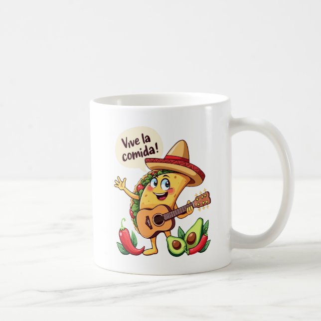 Taza De Café Taco Fiesta mit Gitarre und hispanischem Flair (Derecha)