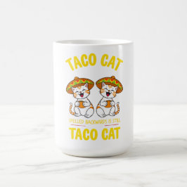 Taza De Café Taco Gato Deletreado Al Revés Divertido Cinco de M