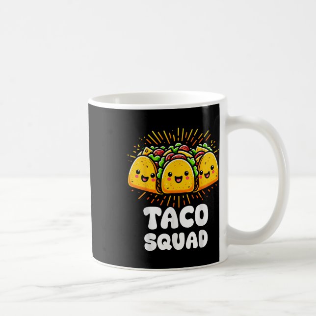 Taza De Café Taco Squad Funny Fiesta Group Comida Mexicana (Derecha)