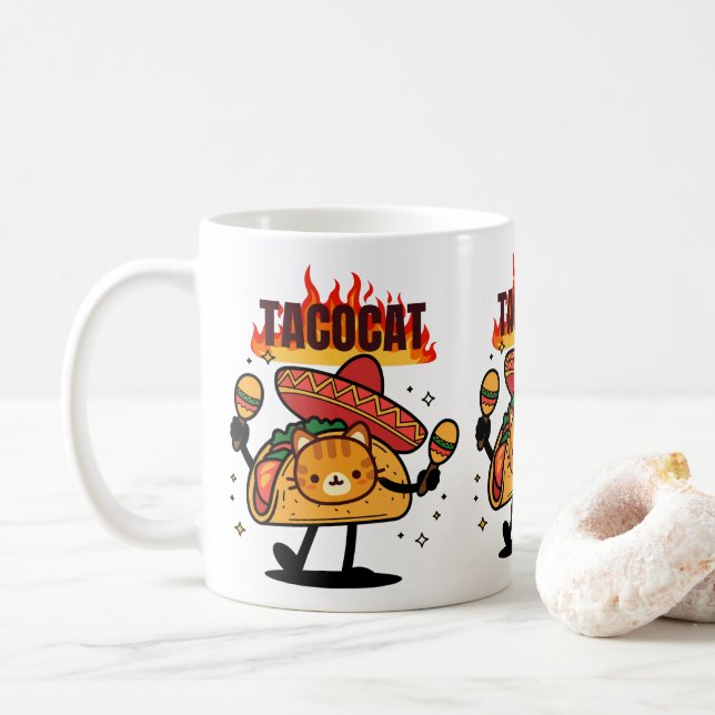 Taza De Café Tacocat Spelled Backwards Is Tacocat (Con donut)