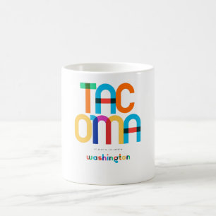 Taza De Café Tacoma Washington Mid Century, Arte Pop,