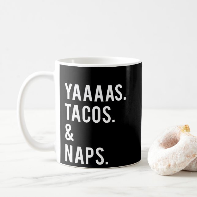 Taza De Café Tacos de Yas e impresión de las siestas (Con donut)