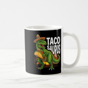 Taza De Café Tacosaurus taco dinosaur t rex divertido cinco de 