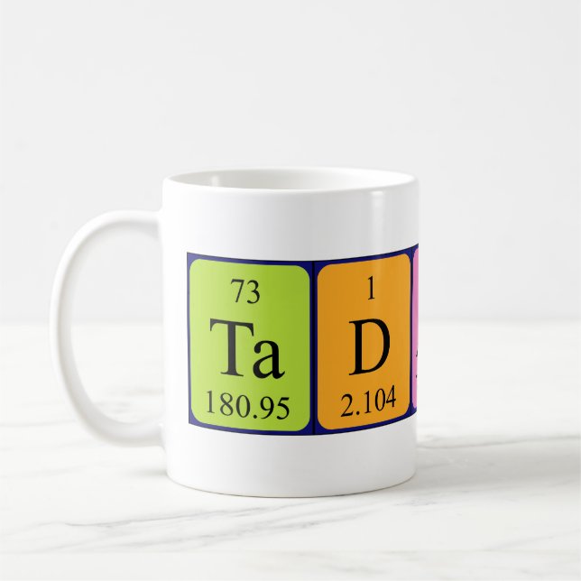 Taza De Café Tadashi periódica nombre de tabla mug (Izquierda)