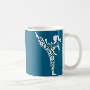 Taza De Café Taekwondo Femenino Artes Marciales Florales Karate
