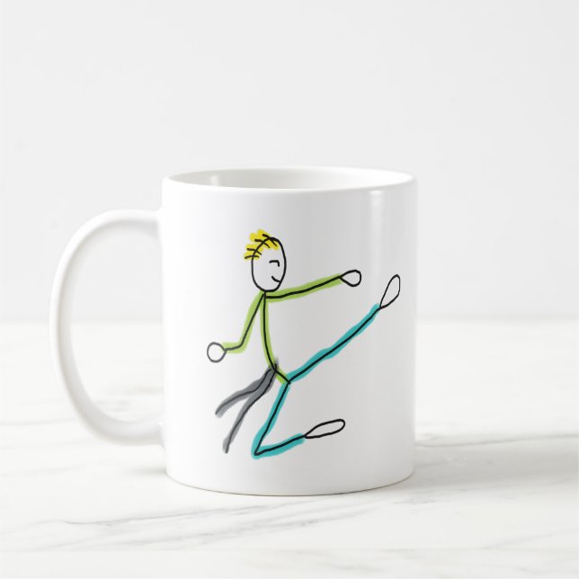 Taza De Café Taekwondo Stickman (Izquierda)