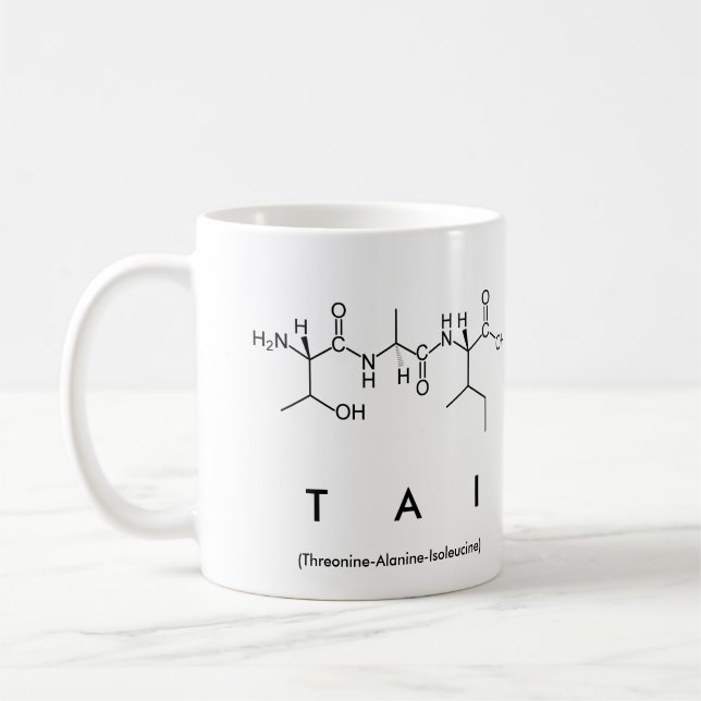 Taza De Café Tai peptide nombre mug (Izquierda)