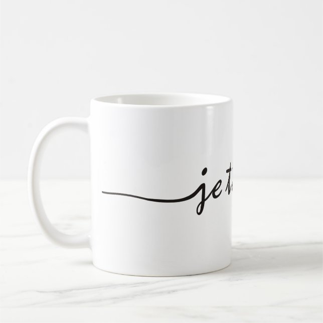 Taza De Café t'aime del je - te amo en francés - negro (Izquierda)
