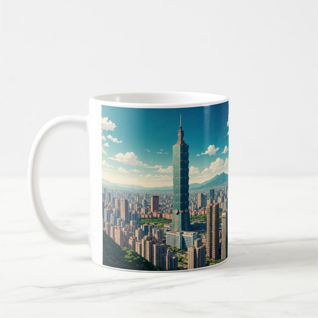 Taza De Café Taipei 101 Taiwán (Izquierda)
