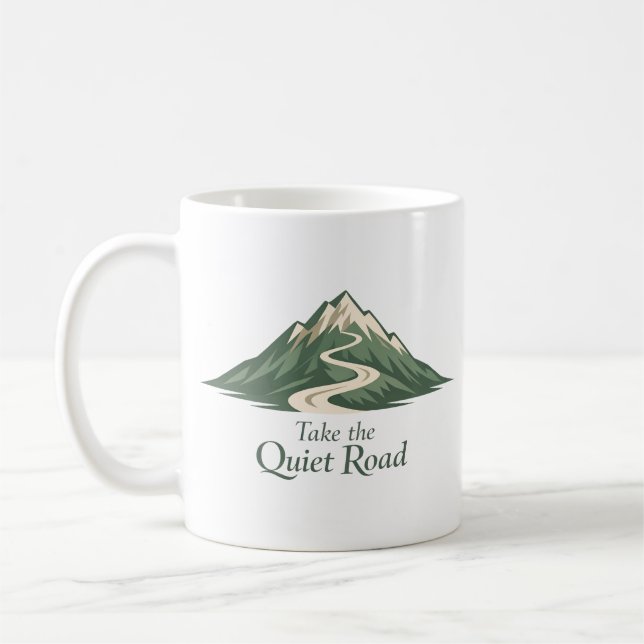 Taza De Café Take the Quiet Road Inspirational Mug (Izquierda)