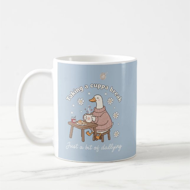 Taza De Café Taking a Cuppa Break Cute Goose Tea Mug (Izquierda)