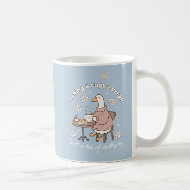 Taza De Café Taking a Cuppa Break Cute Goose Tea Mug (Derecha)