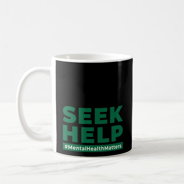 Taza De Café Tal Health Awareness Therapist Real Busca Ayuda (Izquierda)