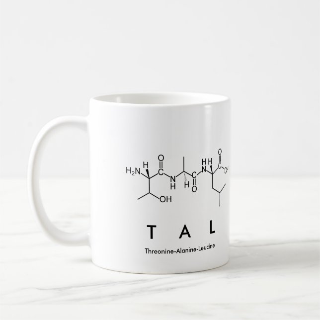 Taza De Café Tal peptide name mug (Izquierda)