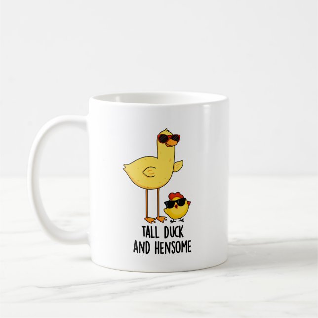 Taza De Café Tall Duck Y Hensome Funsome Animal Pun (Izquierda)