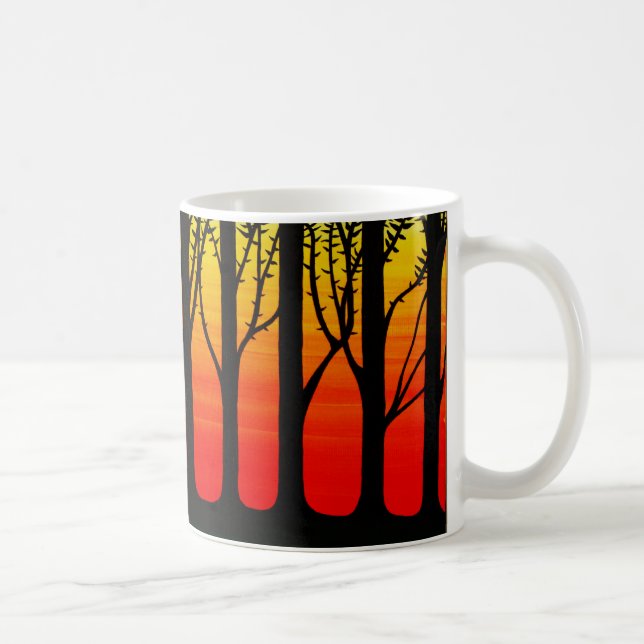 Taza De Café Tall tree abstract art mug (Derecha)