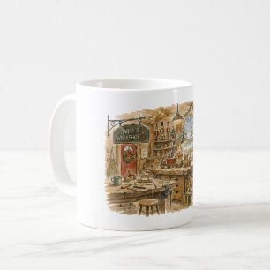 Taza De Café Taller de Santa Claus para un clásico Navidad