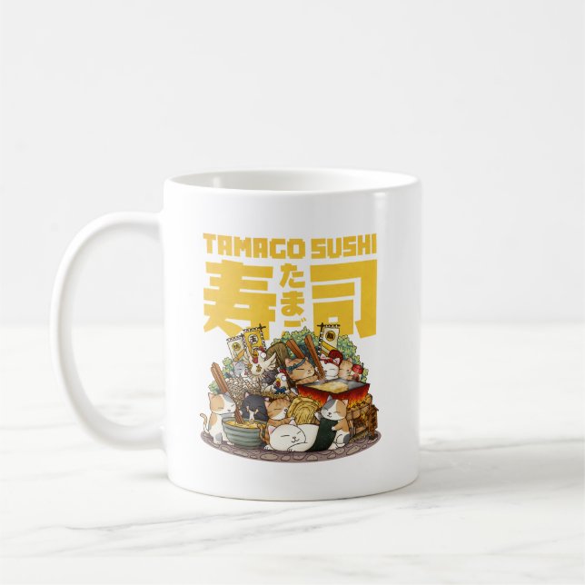 Taza De Café Taller de Sushi de Tamago para gatos caprichosos (Izquierda)