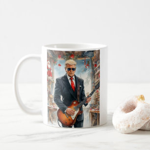 Taza De Café Taller de Trump Jugando Guitarra Eléctrica SANTA C