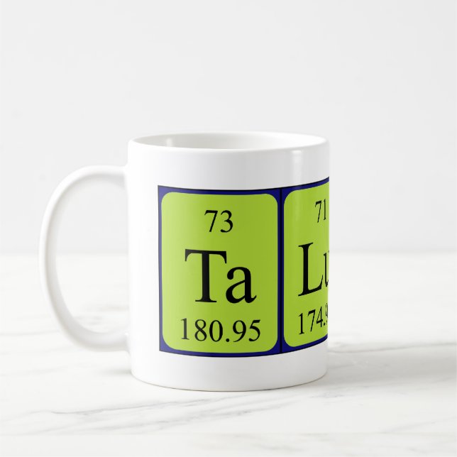 Taza De Café Talulah nombre de tabla periódica mug (Izquierda)