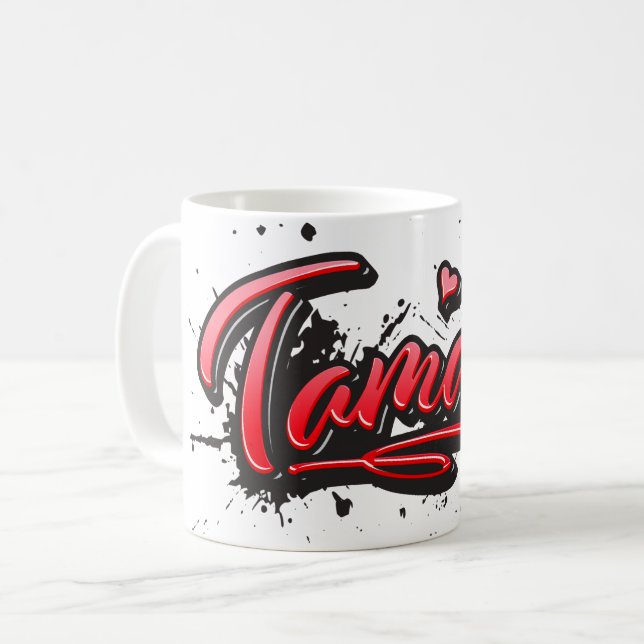 Taza De Café Tamara red Heart Graffiti Tasse Kaffeetasse (Anverso izquierdo)
