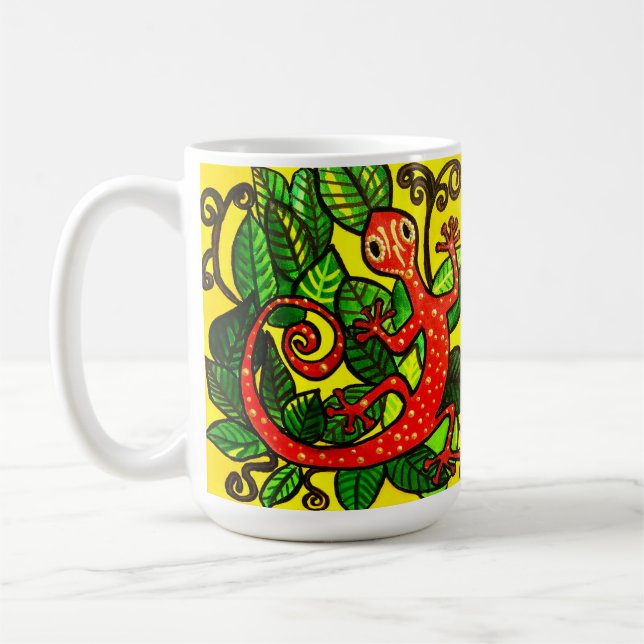 Taza De Café Tambor de café Gecko rojo (Izquierda)