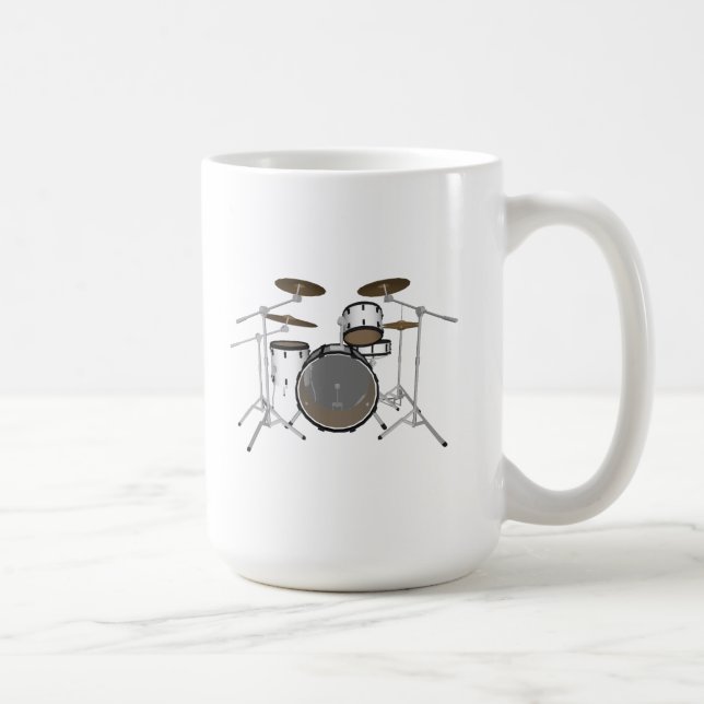 Taza De Café Tambores: Batería blanca: modelo 3D: (Derecha)