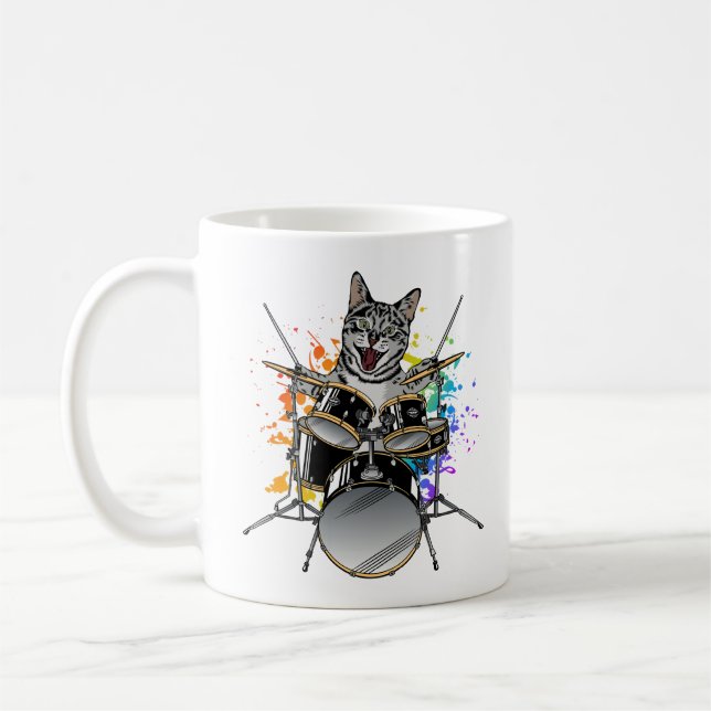 Taza De Café Tambores de juego de tambor de gato (Izquierda)