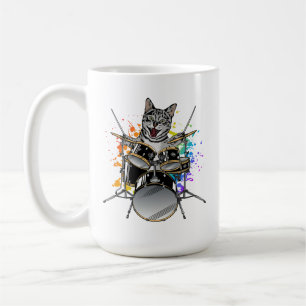 Taza De Café Tambores de juego de tambor de gato