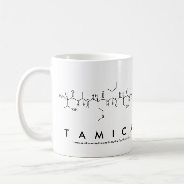 Taza De Café Tamica peptide nombre mug (Izquierda)