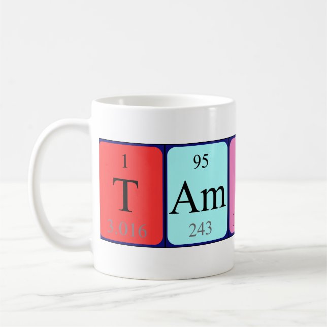 Taza De Café Tamiko periódica nombre de tabla mug (Izquierda)