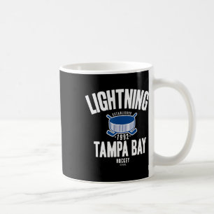 Taza De Café Tampa Bay Lightning Disco de Hockey Negro Oficialm