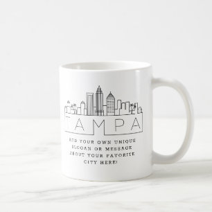 Taza De Café Tampa, línea estilizada de Florida   Lema Persona