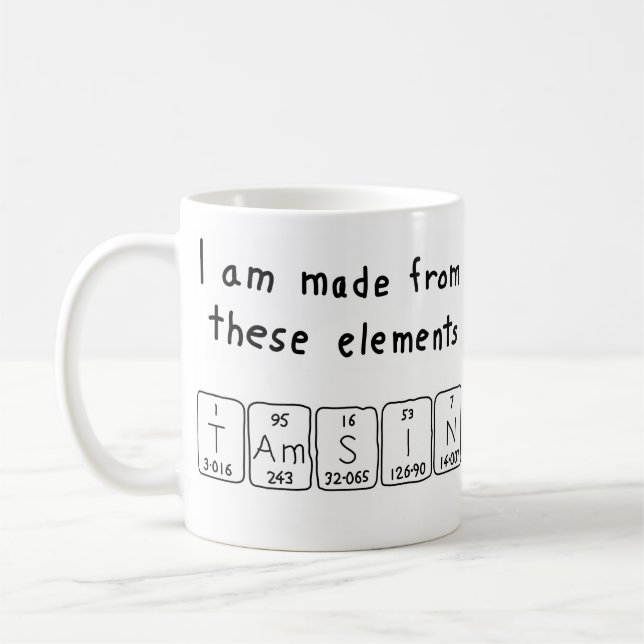 Taza De Café Tamsin nombre de tabla periódica mug (Izquierda)