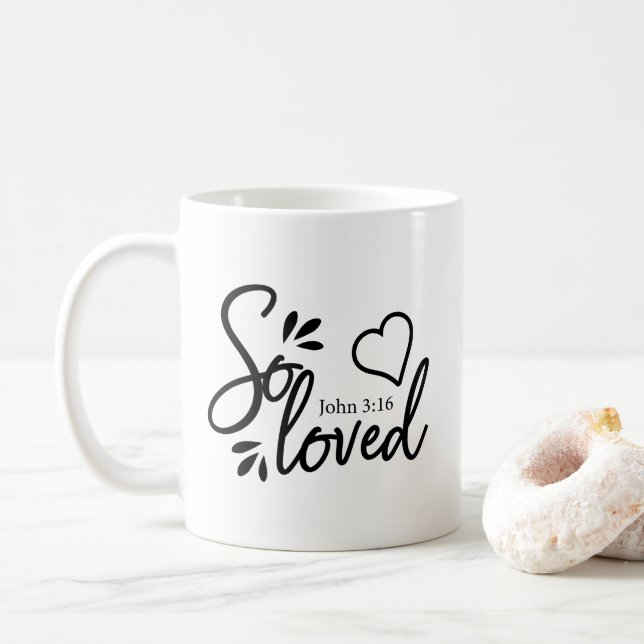 Taza de café tan amada del 3:16 de Juan (Con donut)