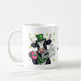Taza De Café Tan Suerte Boujee Retro Día de San Patricio