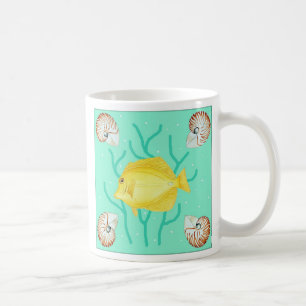 Taza De Café Tang amarillo con las cáscaras del nautilus