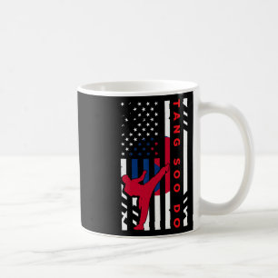 Taza De Café Tang Soo Do Martial Arts Karate Bandera Americana 