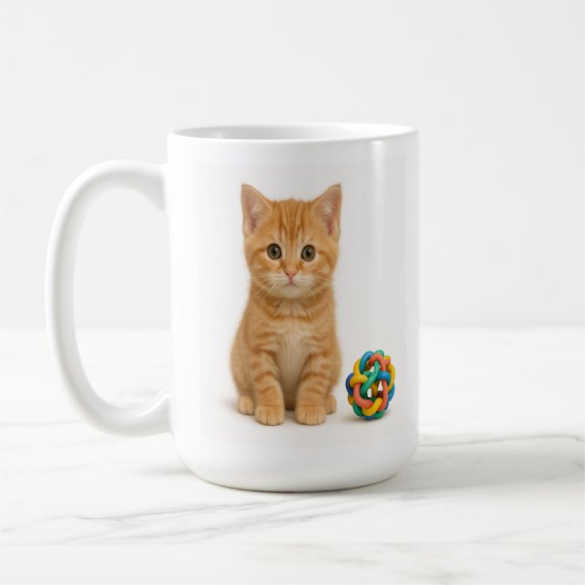 Taza De Café Tangy Trouble - Naranja Tabby Kitten (Izquierda)