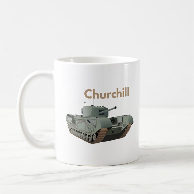 Taza De Café Tanque británico Churchill WW2 (Izquierda)