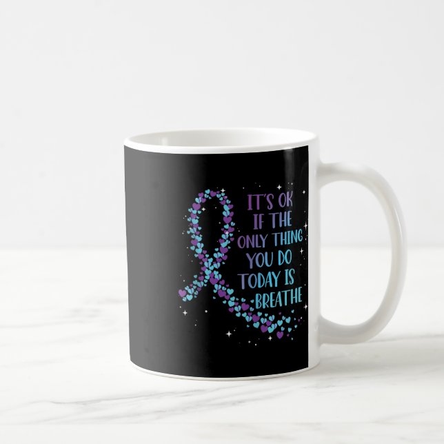 Taza De Café Tanque Morado Y Turquesa De Concientización Sobre  (Derecha)