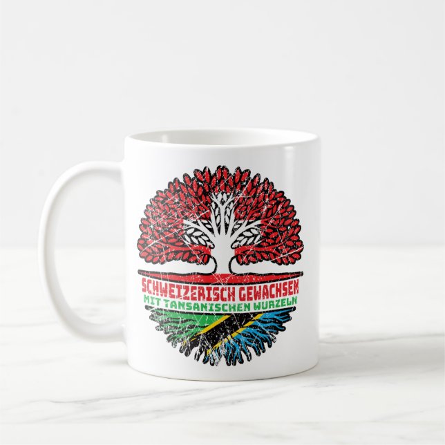 Taza De Café Tansania Tansanisch Schweizer Schweiz Baum Wurzel (Izquierda)
