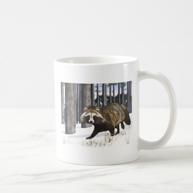 Taza De Café Tanuki - Perro Raccoon (Derecha)