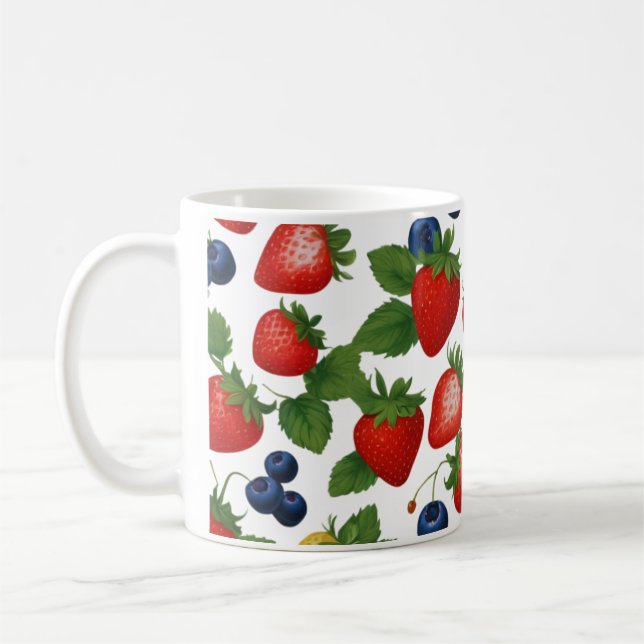 Taza De Café Tapa de café de patrón de fruta (Izquierda)